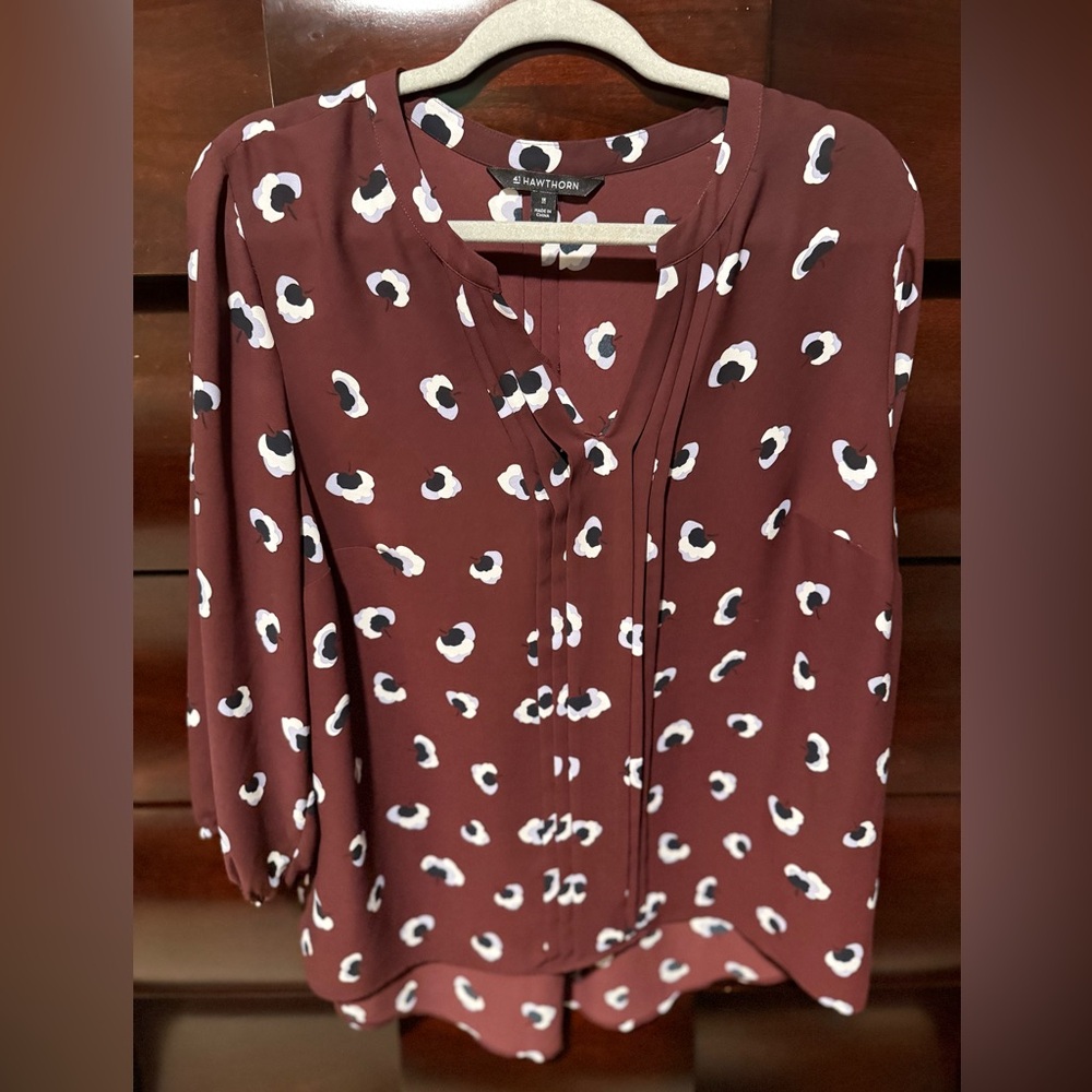 NWOT 41 Hawthorn Women's Top with Abstract Print 1X